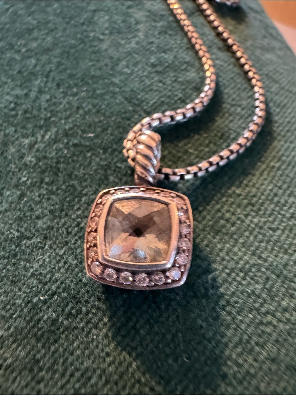 David Yurman Sterling Ring and necklace with diamonds - Picture 12 of 17